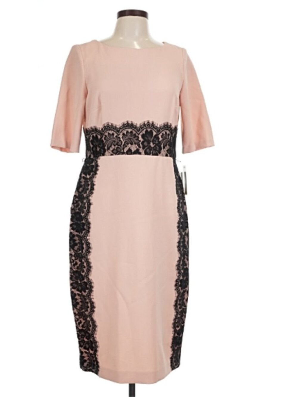 Julian Taylor Pink & Black Cocktail Dress Size 12 NWT